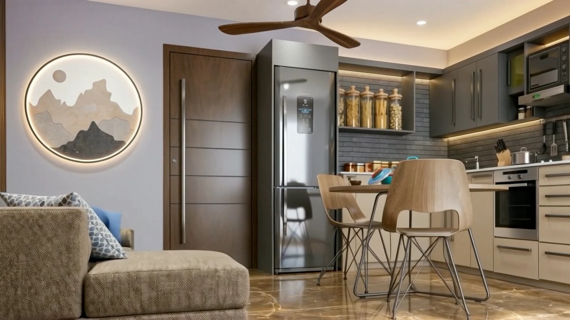 Ocean Crest, living and kitchen
