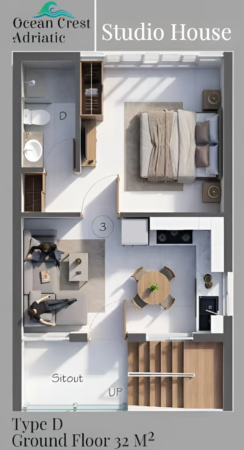 Villa Type D, ground floor plan